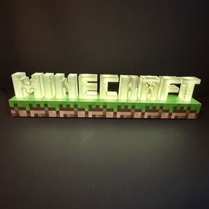 Paladone Minecraft Logo Light Up Lamp LED Desk Decor Steve Creeper Gamer Gift
